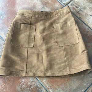 Suede mini skirt